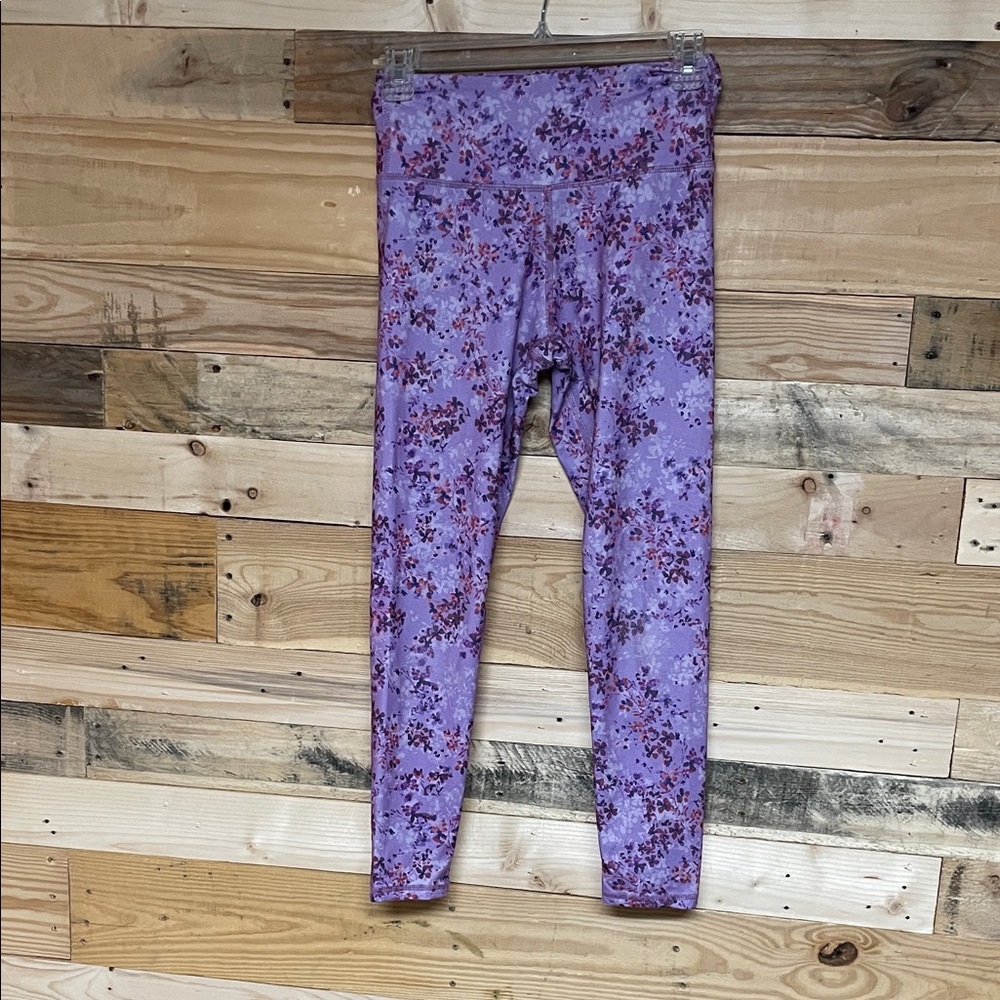 Laundry by Shelli Segal Floral Purple Buttery Soft Stretchy Leggings